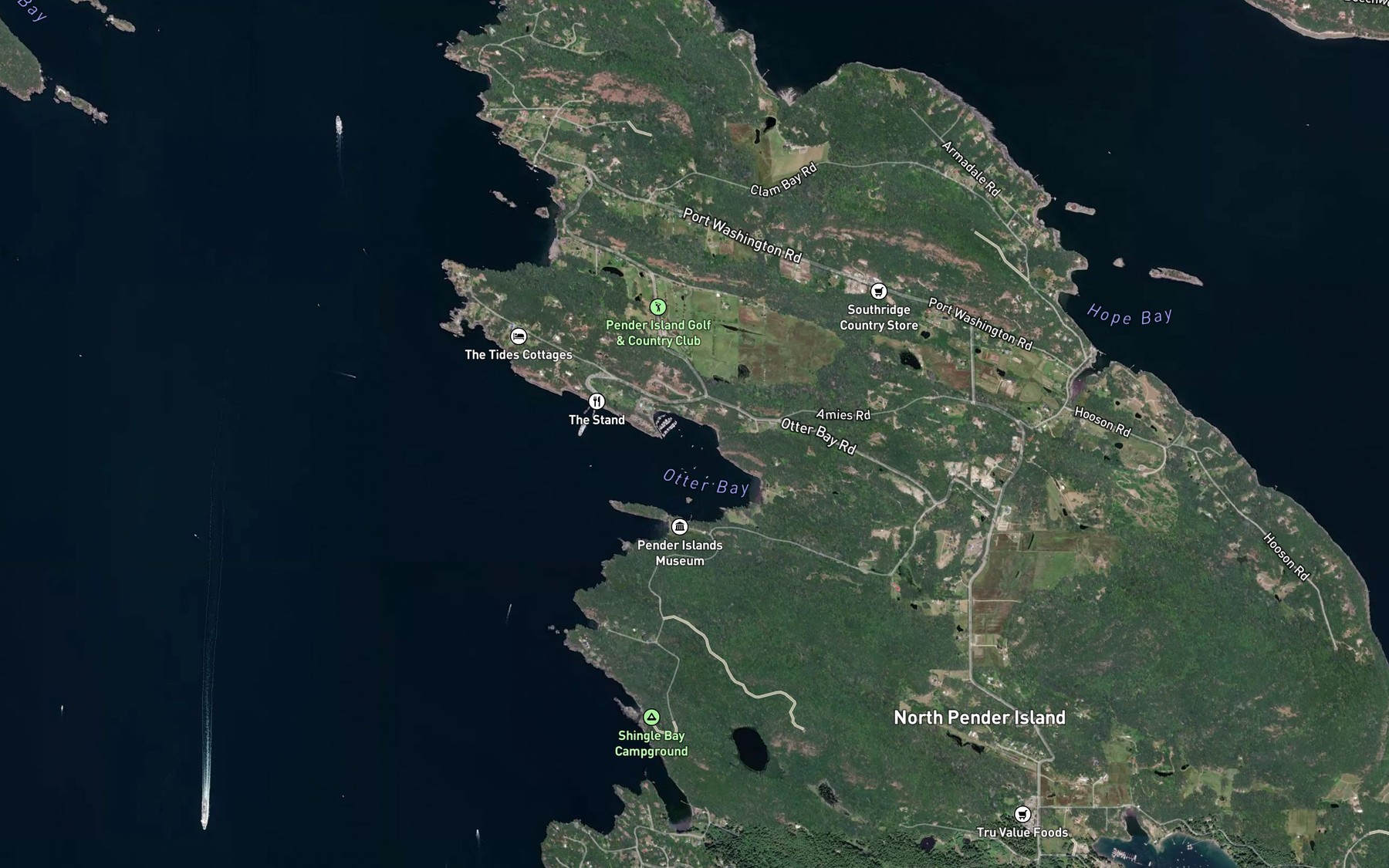 Satellite map of the Hyashi Cove