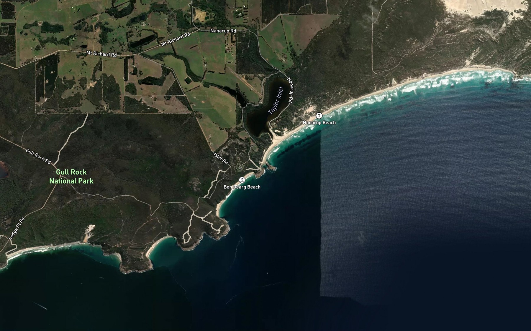 Satellite map of the Nanarup Boat Harbour