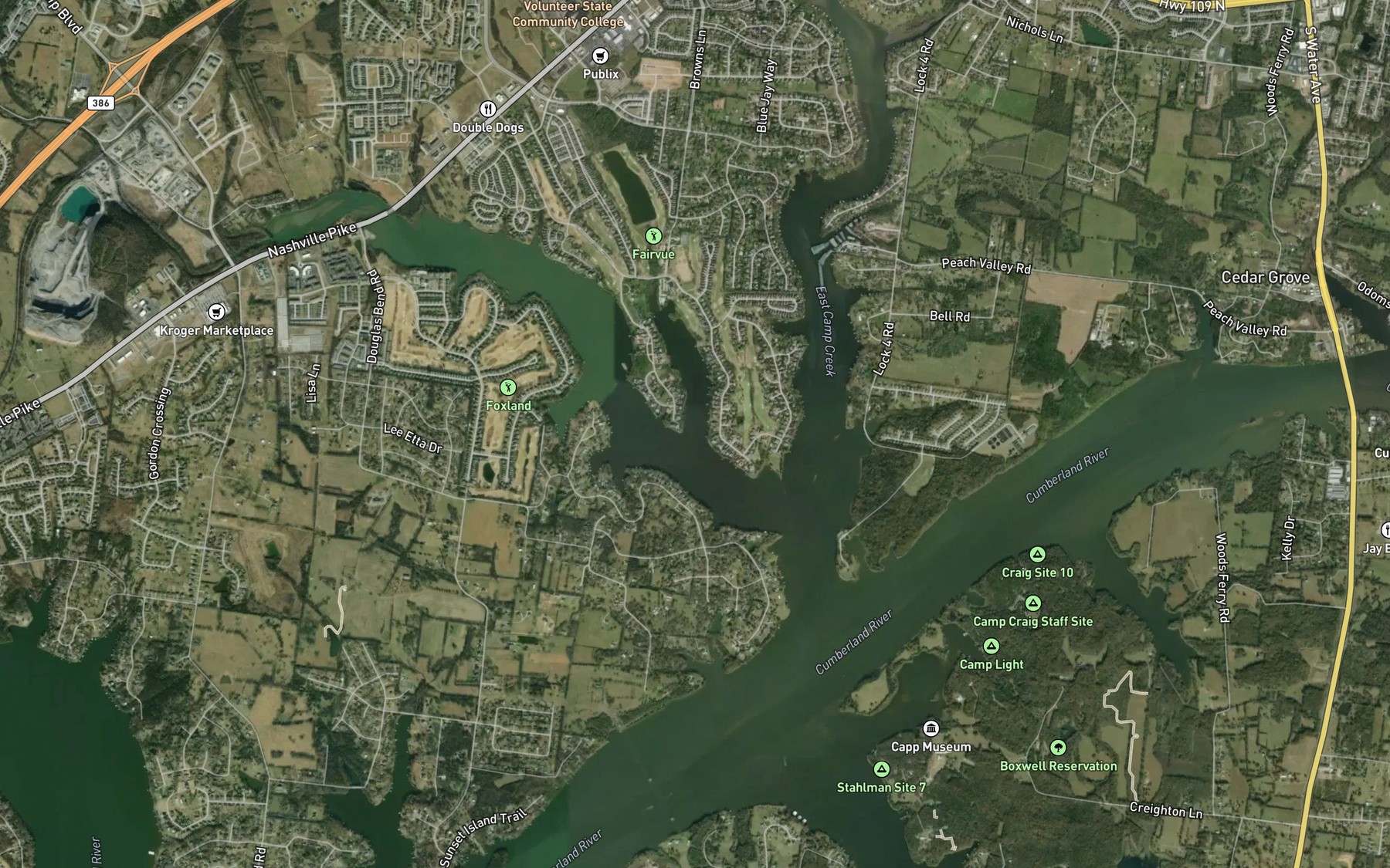 Satellite map of the Rankin Branch