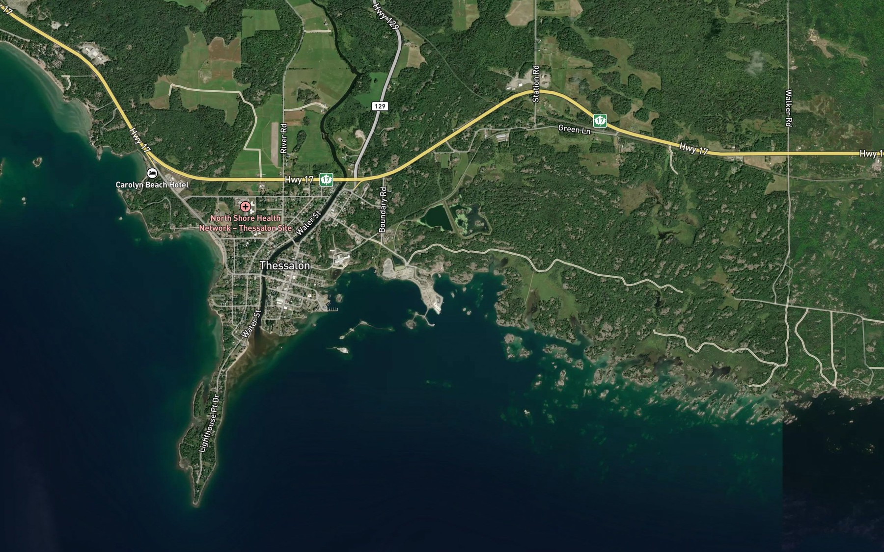 Satellite map of the Smelter Bay
