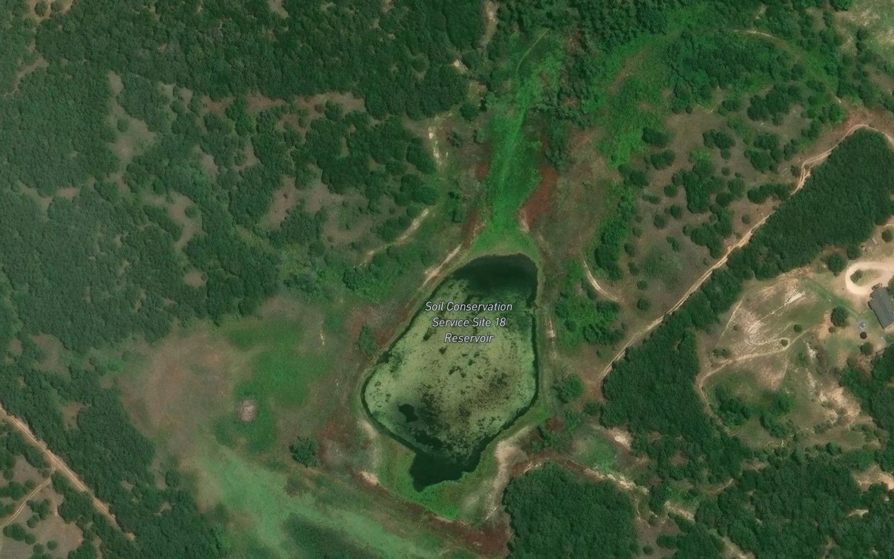 Satellite map of the Soil Conservation Service Site 18 Reservoir