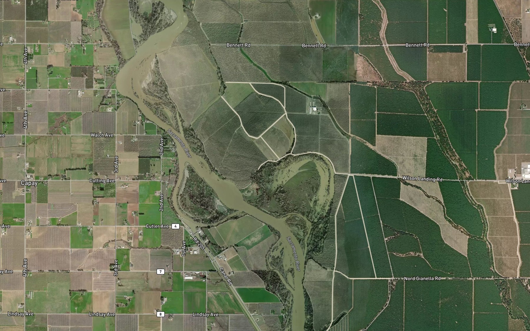 Satellite map of the Snaden Slough