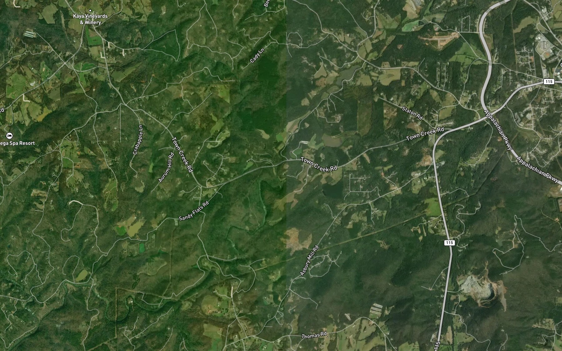 Satellite map of the Black Lake