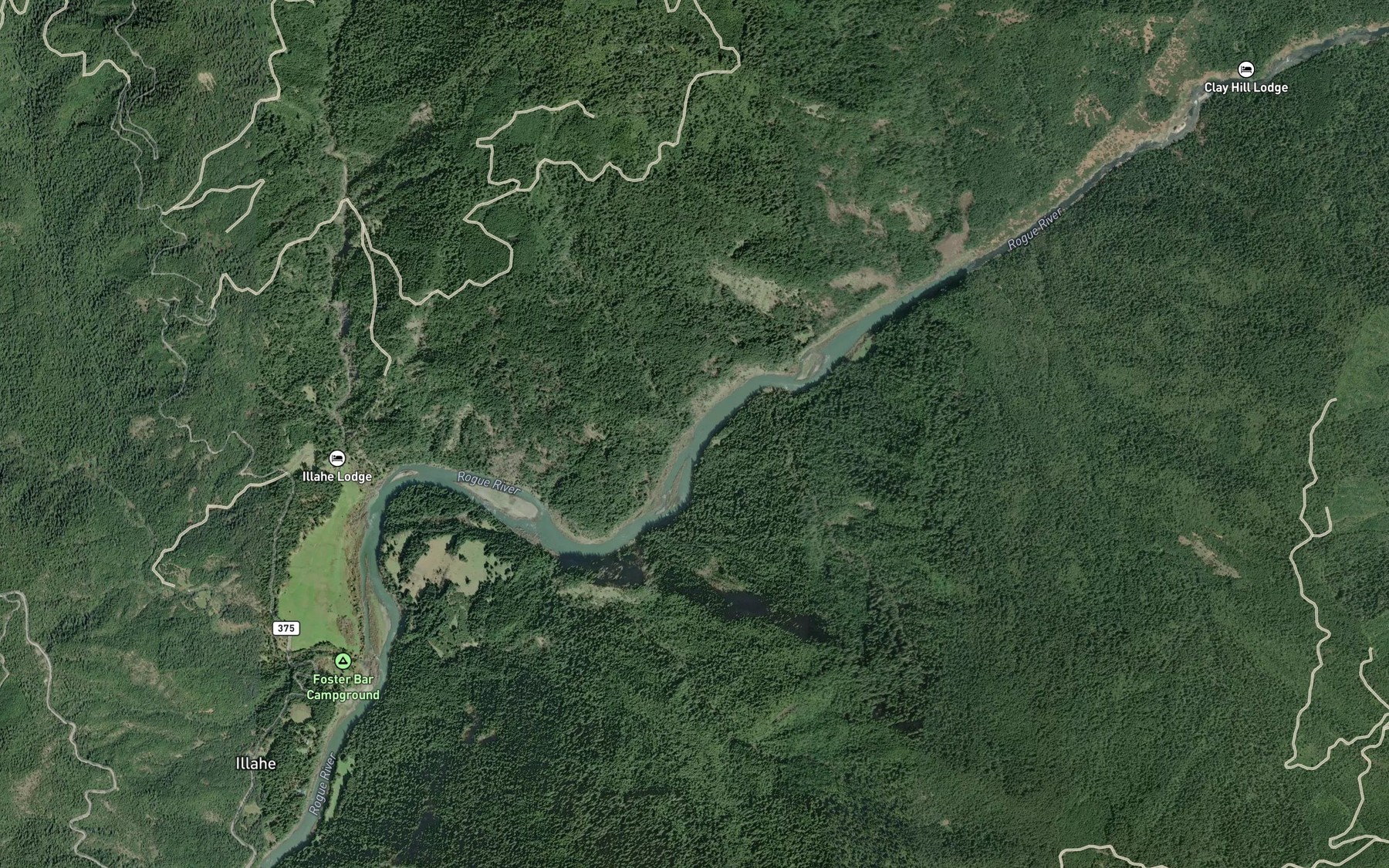 Satellite map of the Dans Creek