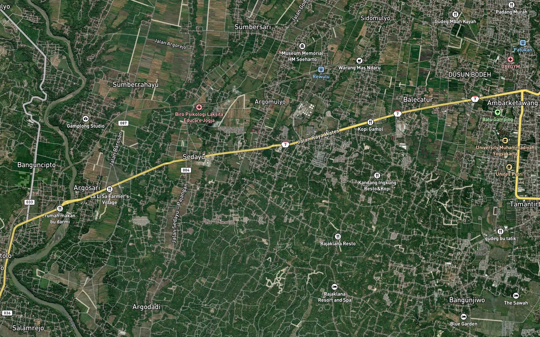 Satellite map of the Kali Karang