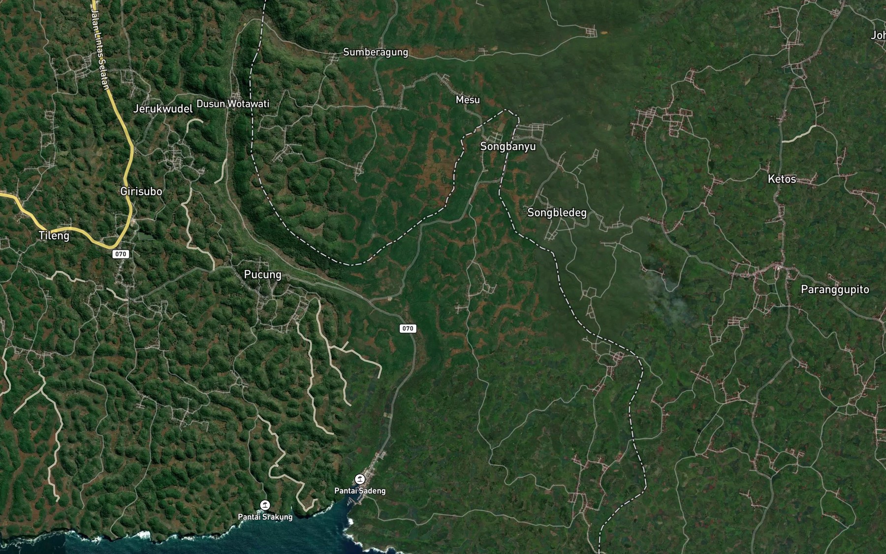 Satellite map of the Telaga Karet