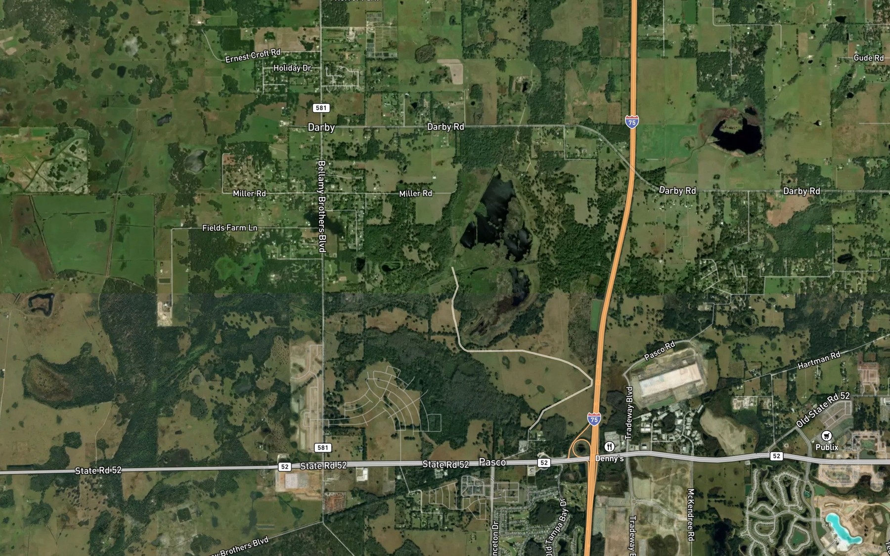 Satellite map of the Bee Tree Branch