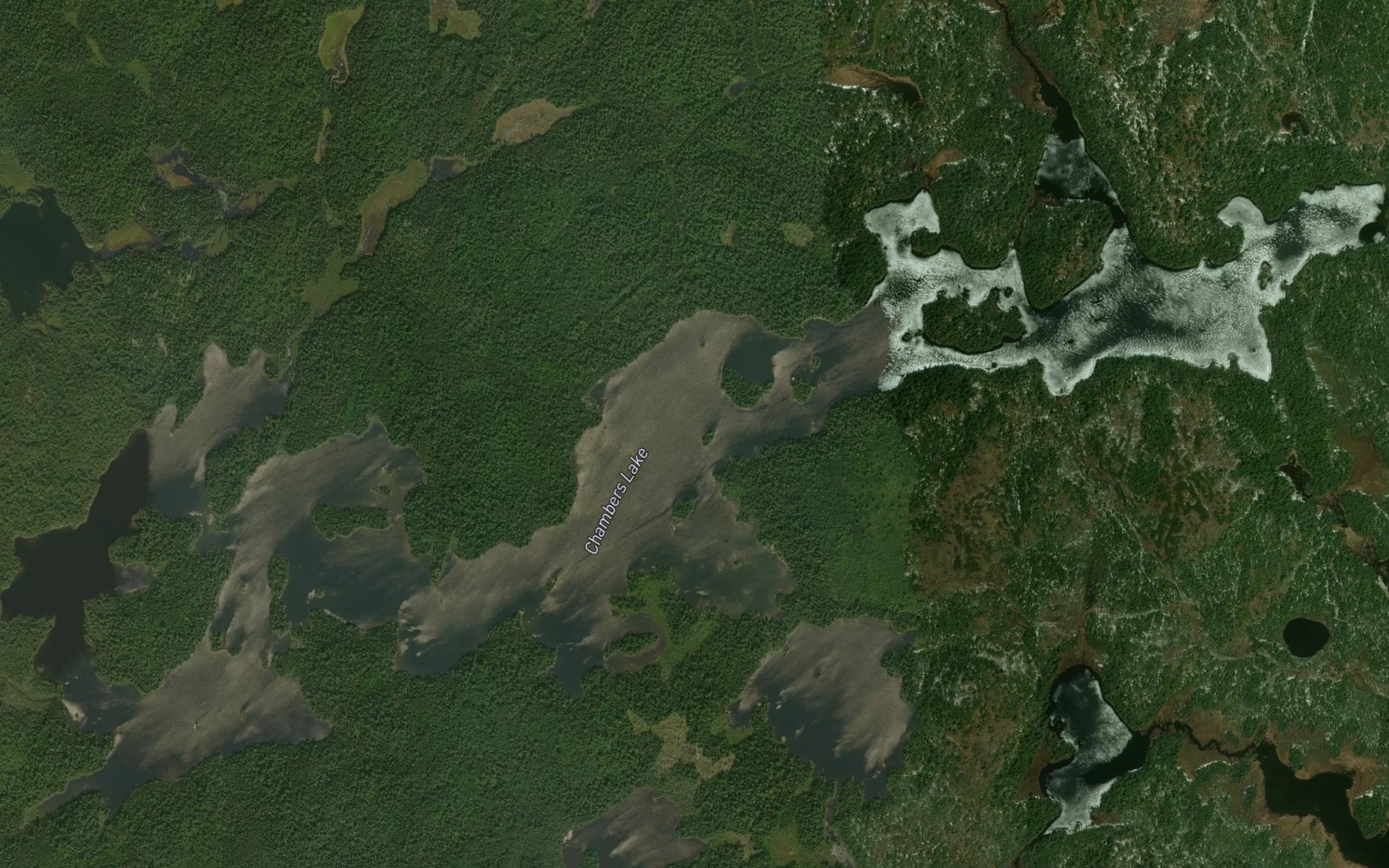 Satellite map of the Chambers Lake