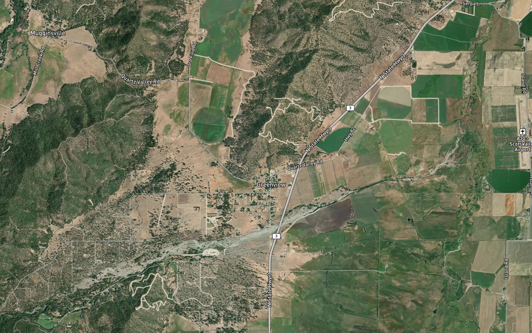 Satellite map of the Greenview Ditch