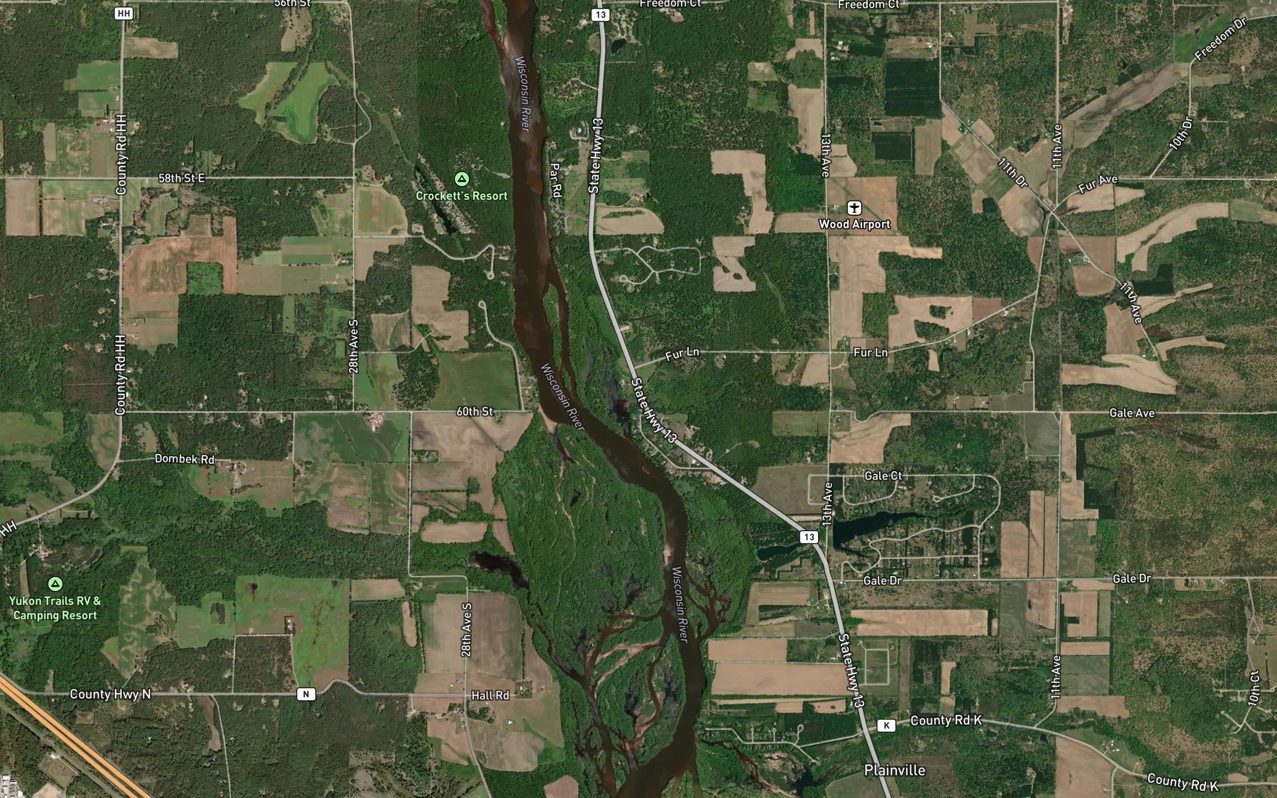 Satellite map of the Corning Creek