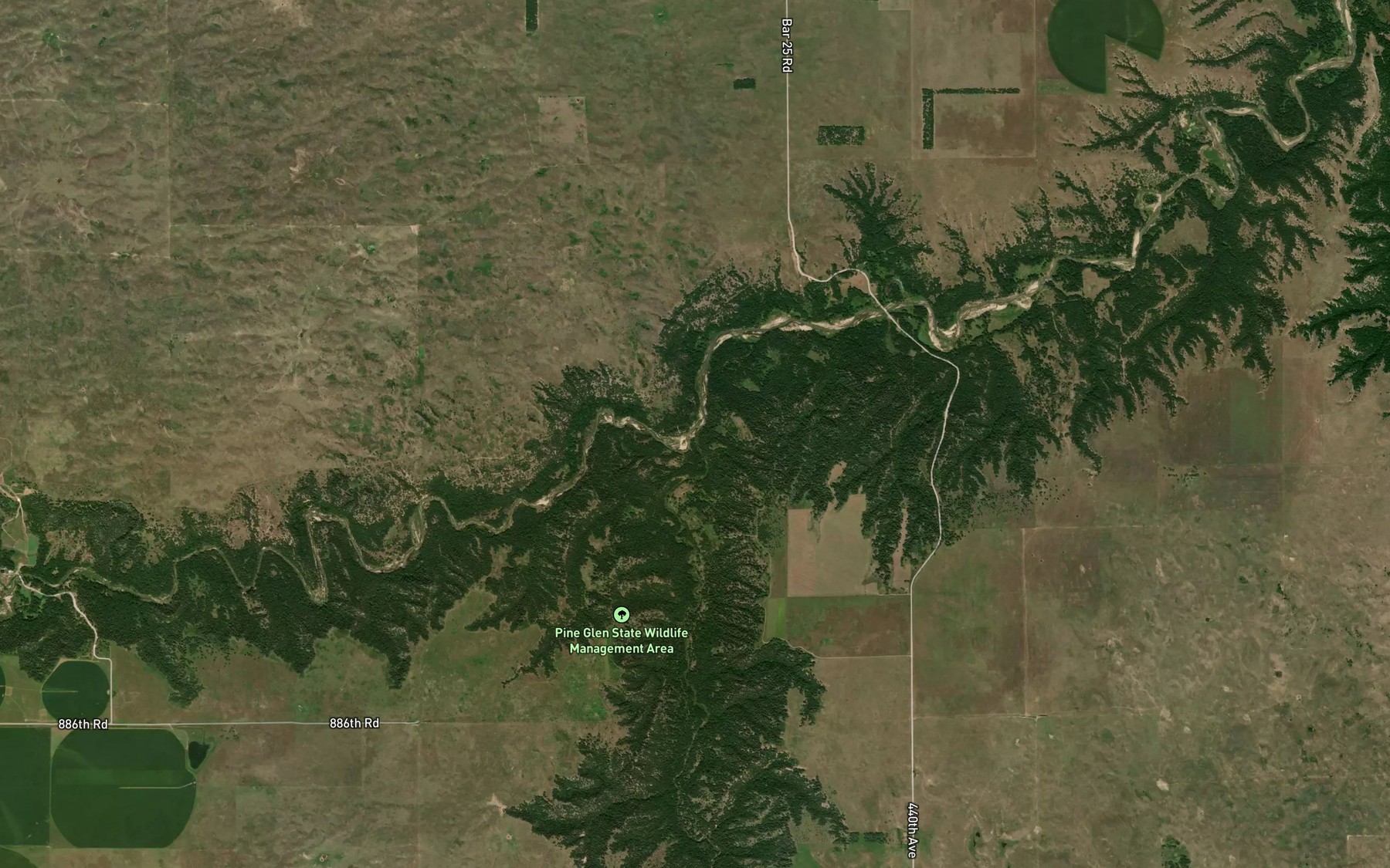 Satellite map of the Bluebaker Lake