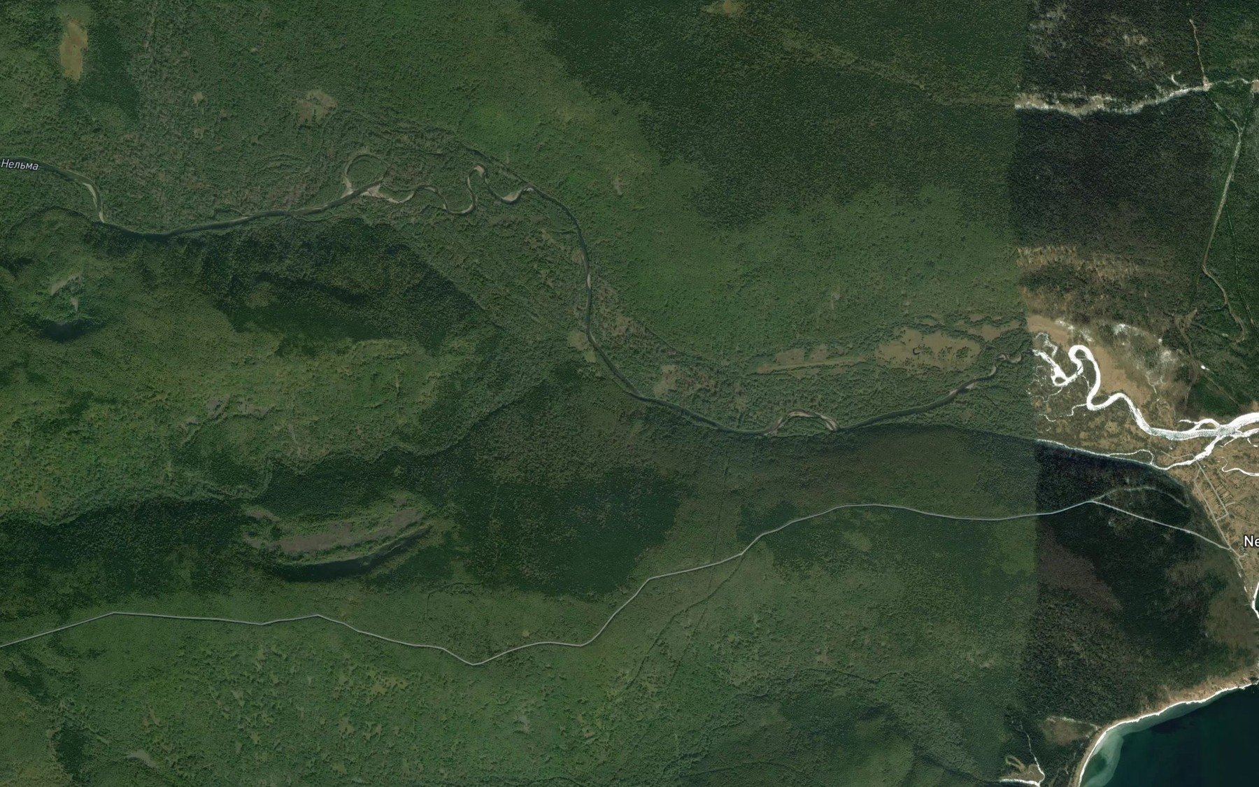 Satellite map of the Ul'ga
