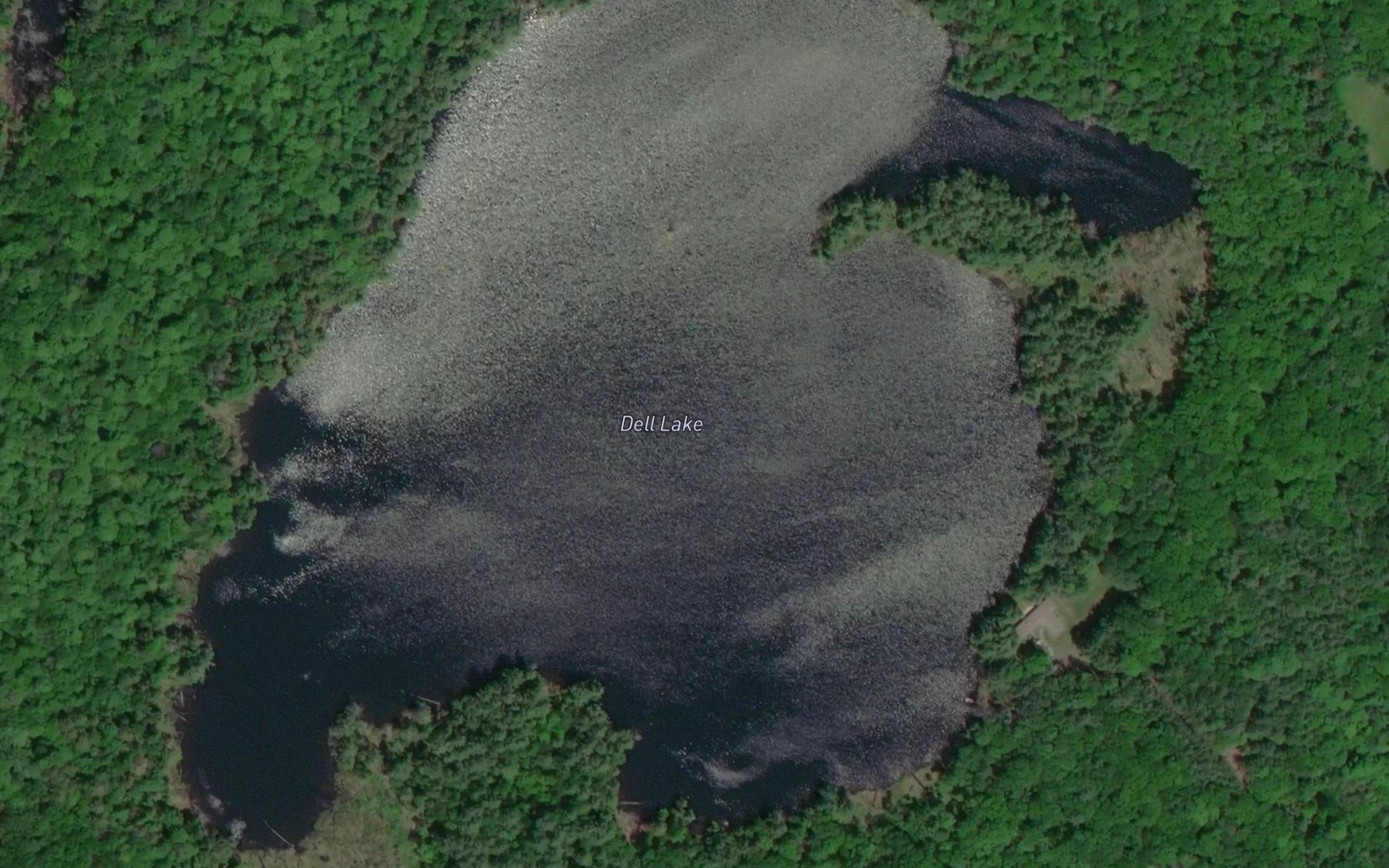 Satellite map of the Dell Lake