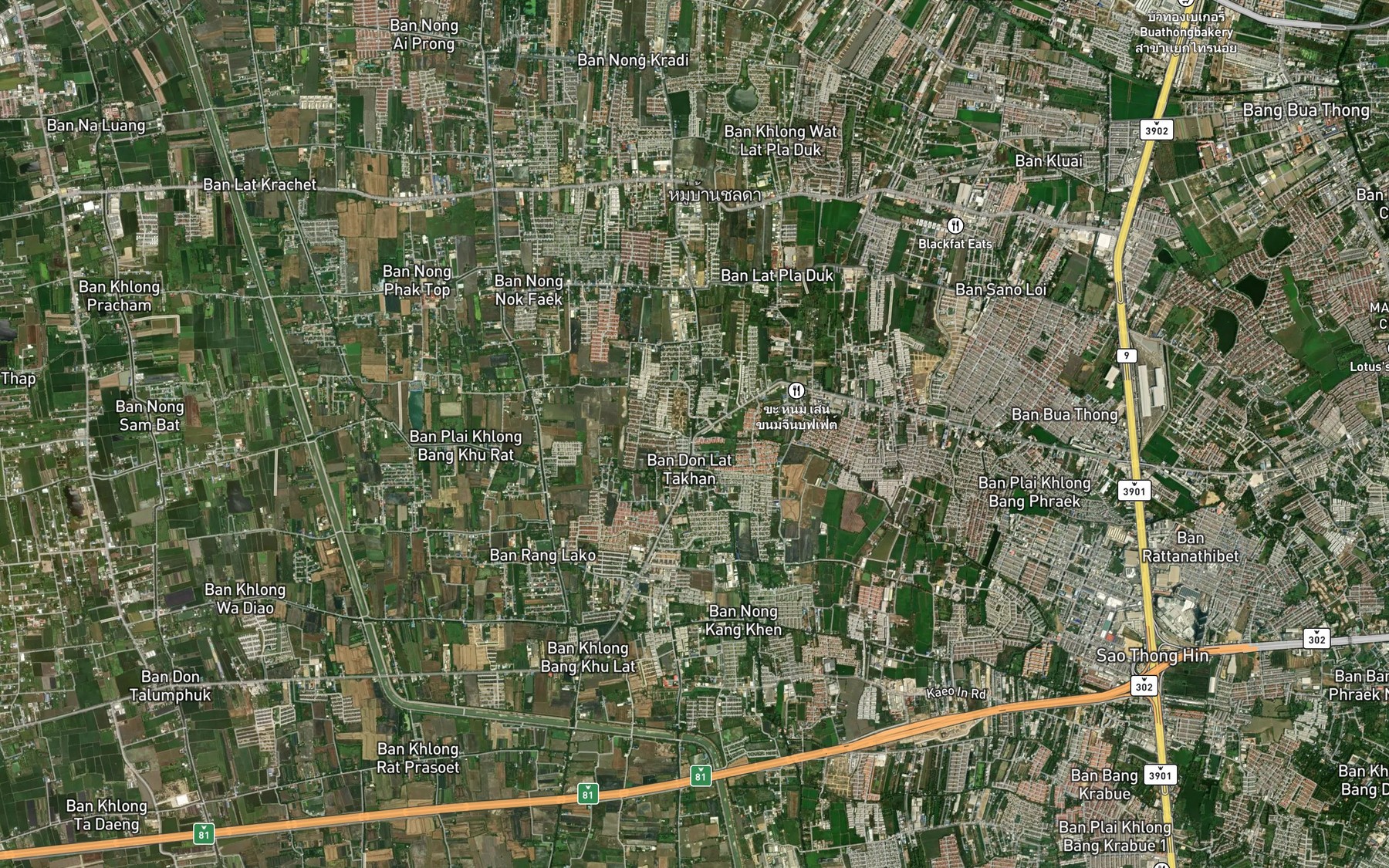 Satellite map of the Khlong Thanon