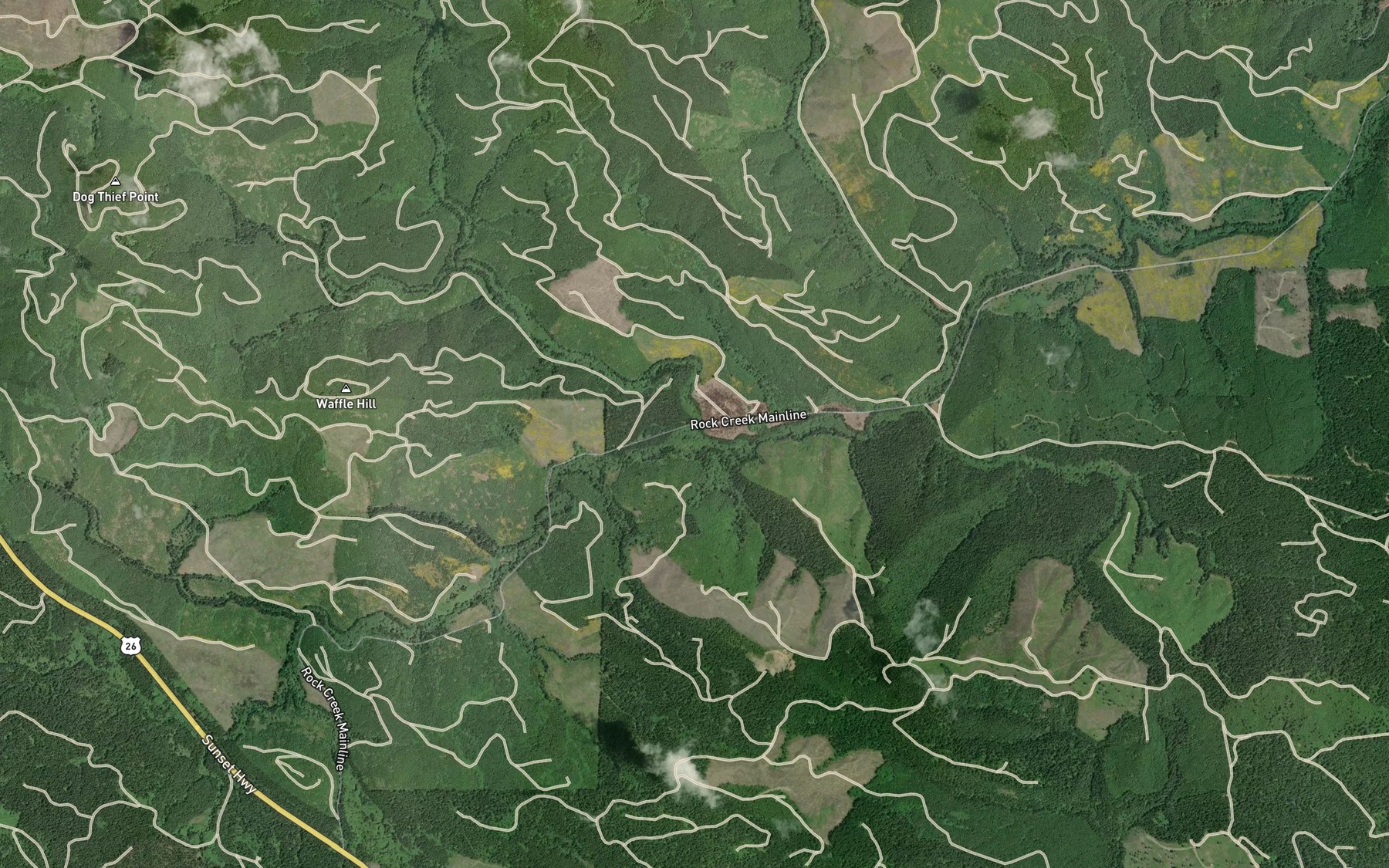 Satellite map of the North Fork Rock Creek