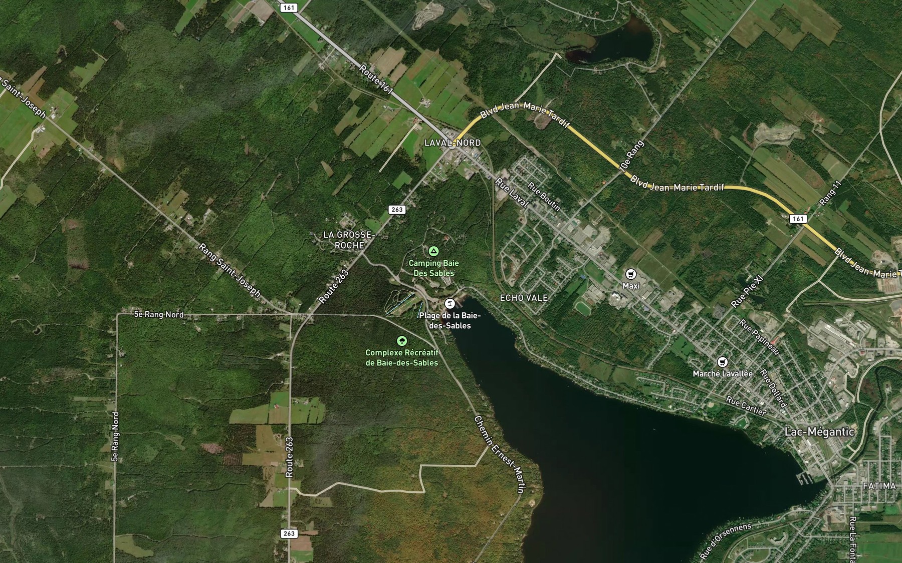 Satellite map of the Etang aux Saumons
