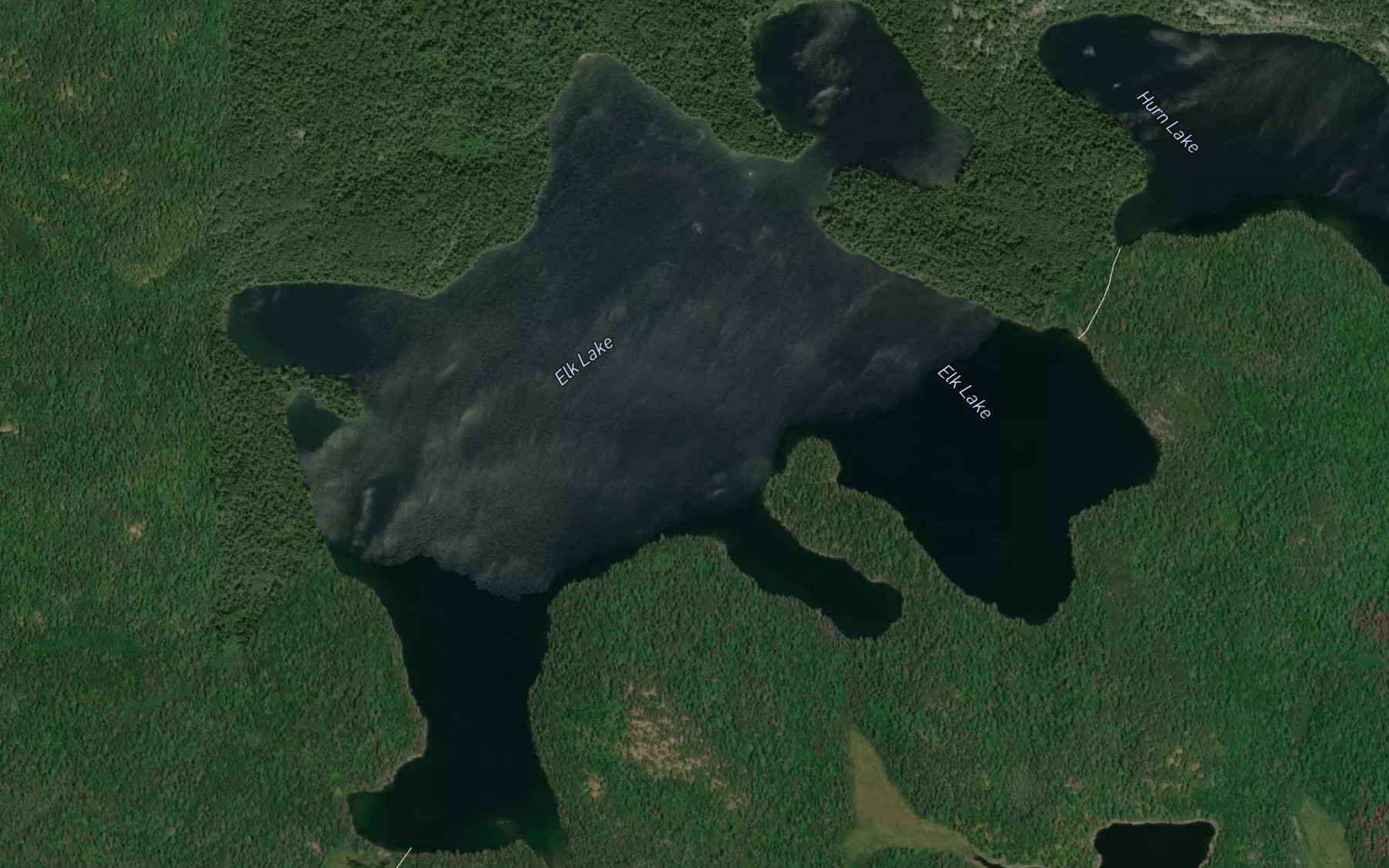 Satellite map of the Elk Lake
