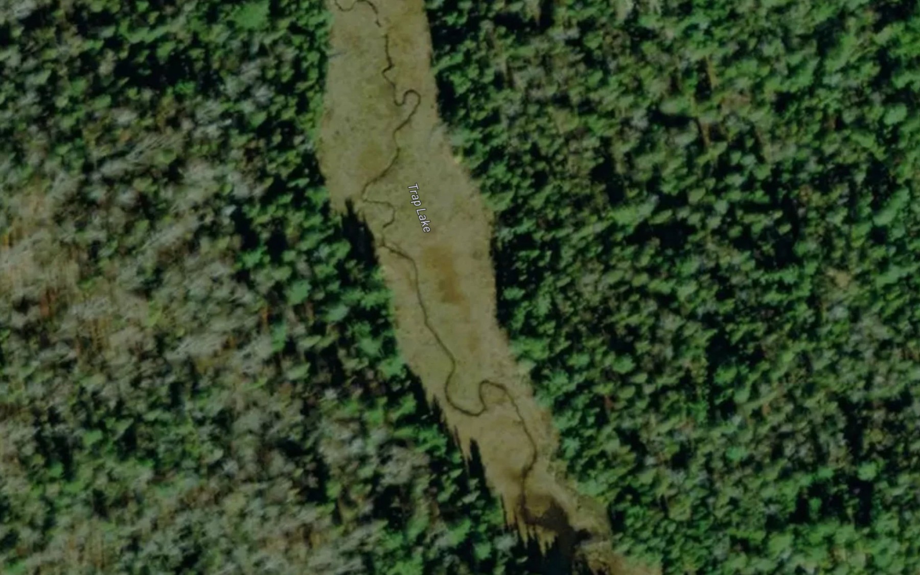 Satellite map of the Trap Lake