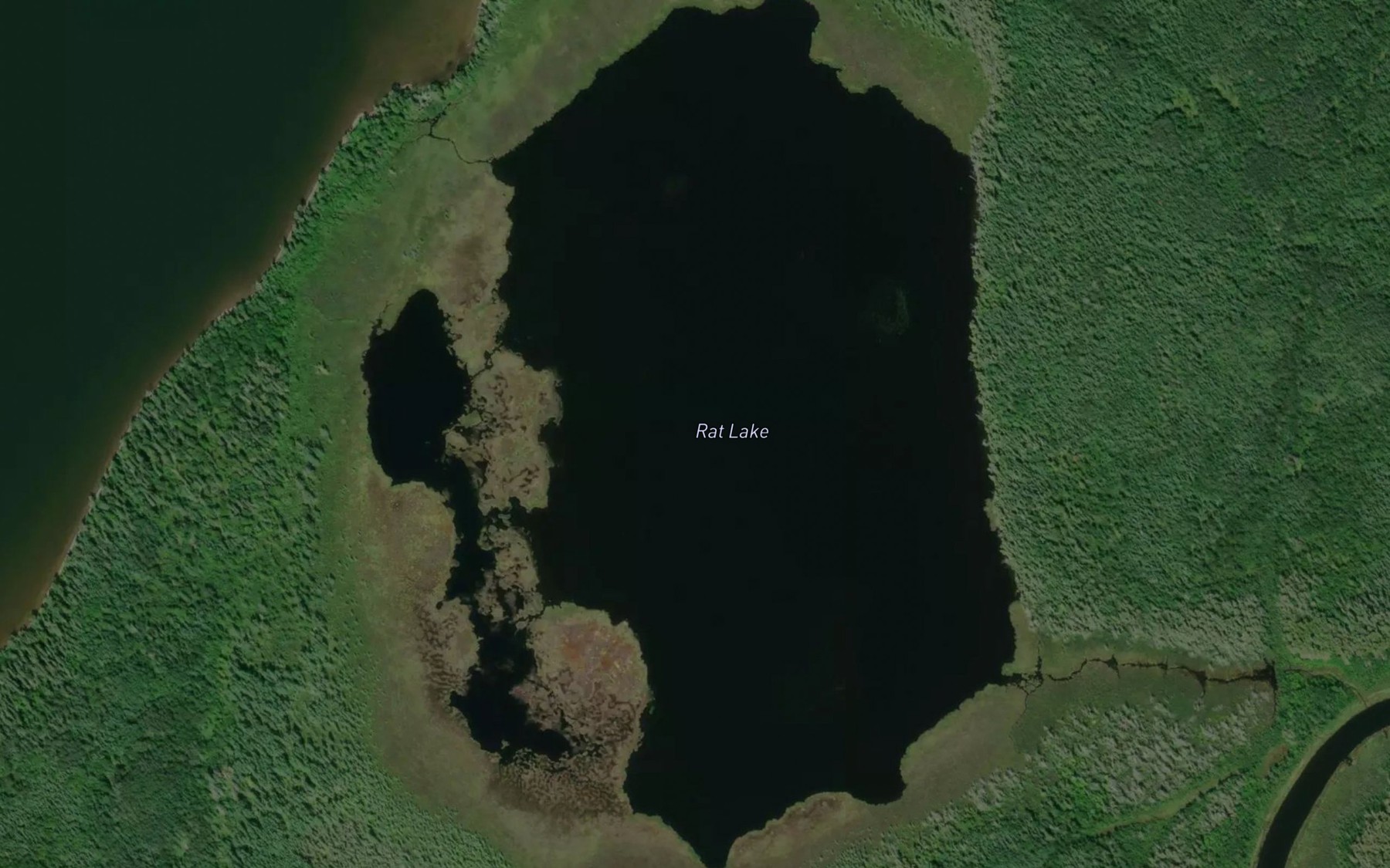 Satellite map of the Rat Lake