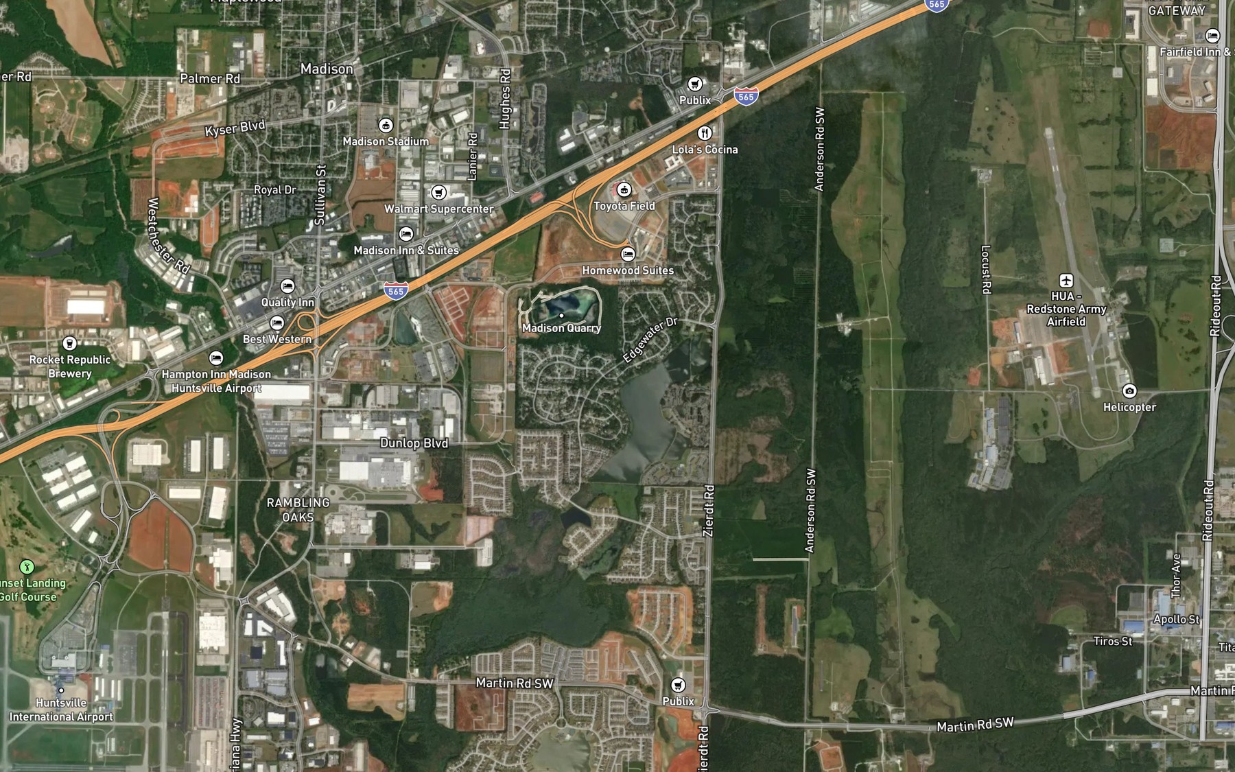 Satellite map of the Williams Spring