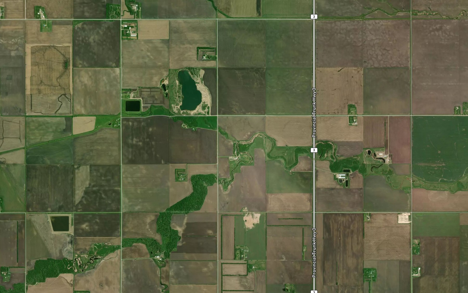 Satellite map of the Thornhill Coulee