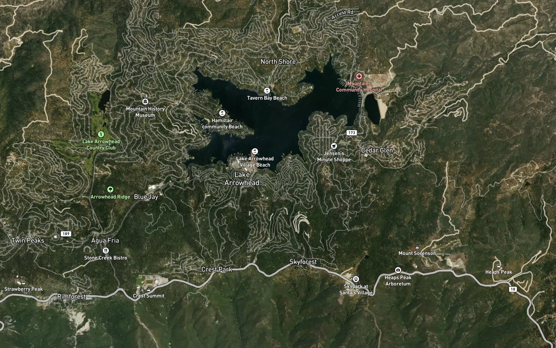 Satellite map of the Fleming Creek