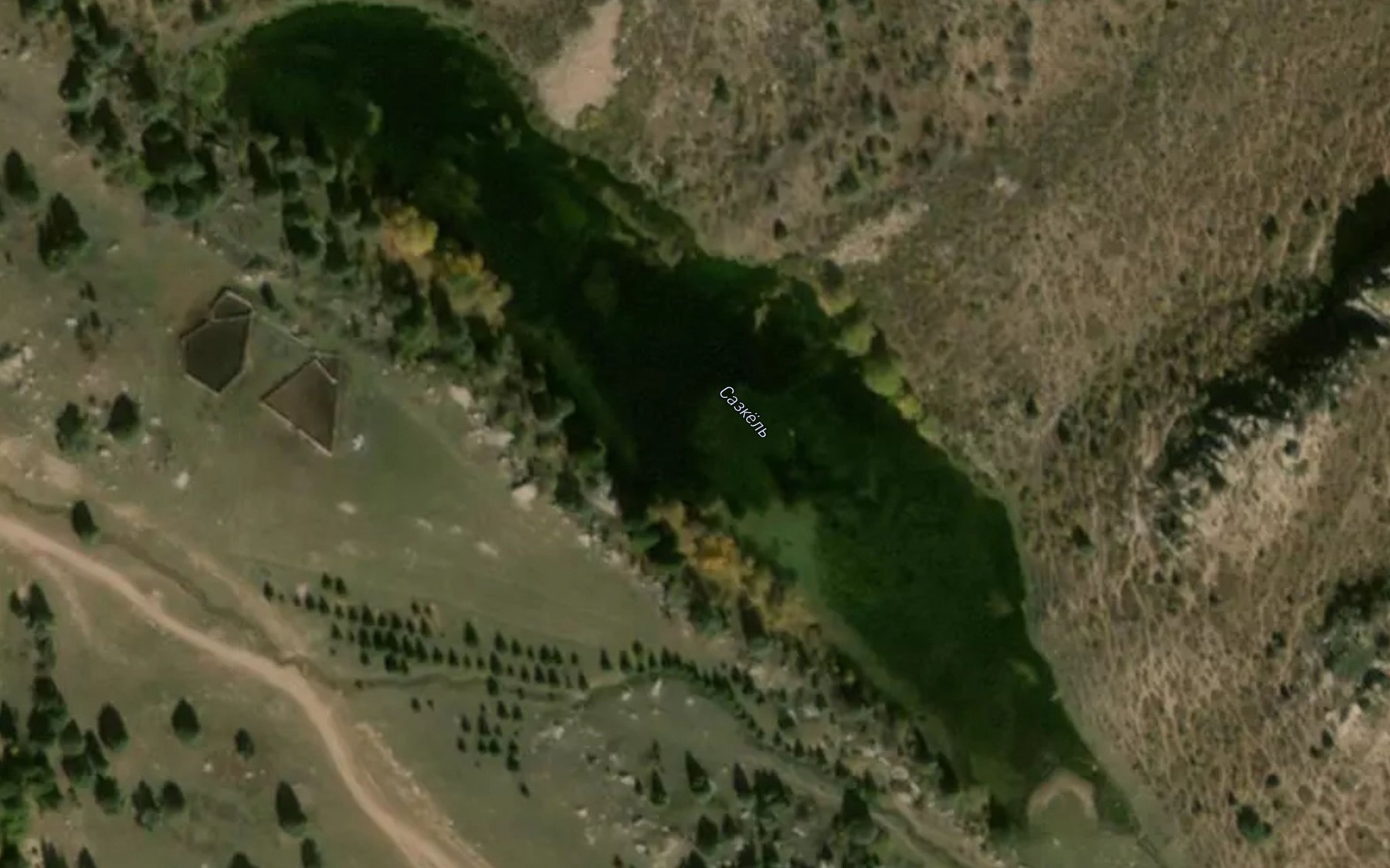 Satellite map of the Ozero Sazkel'