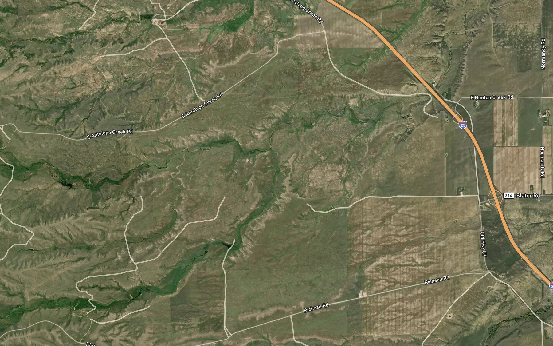Satellite map of the South Hunton Creek