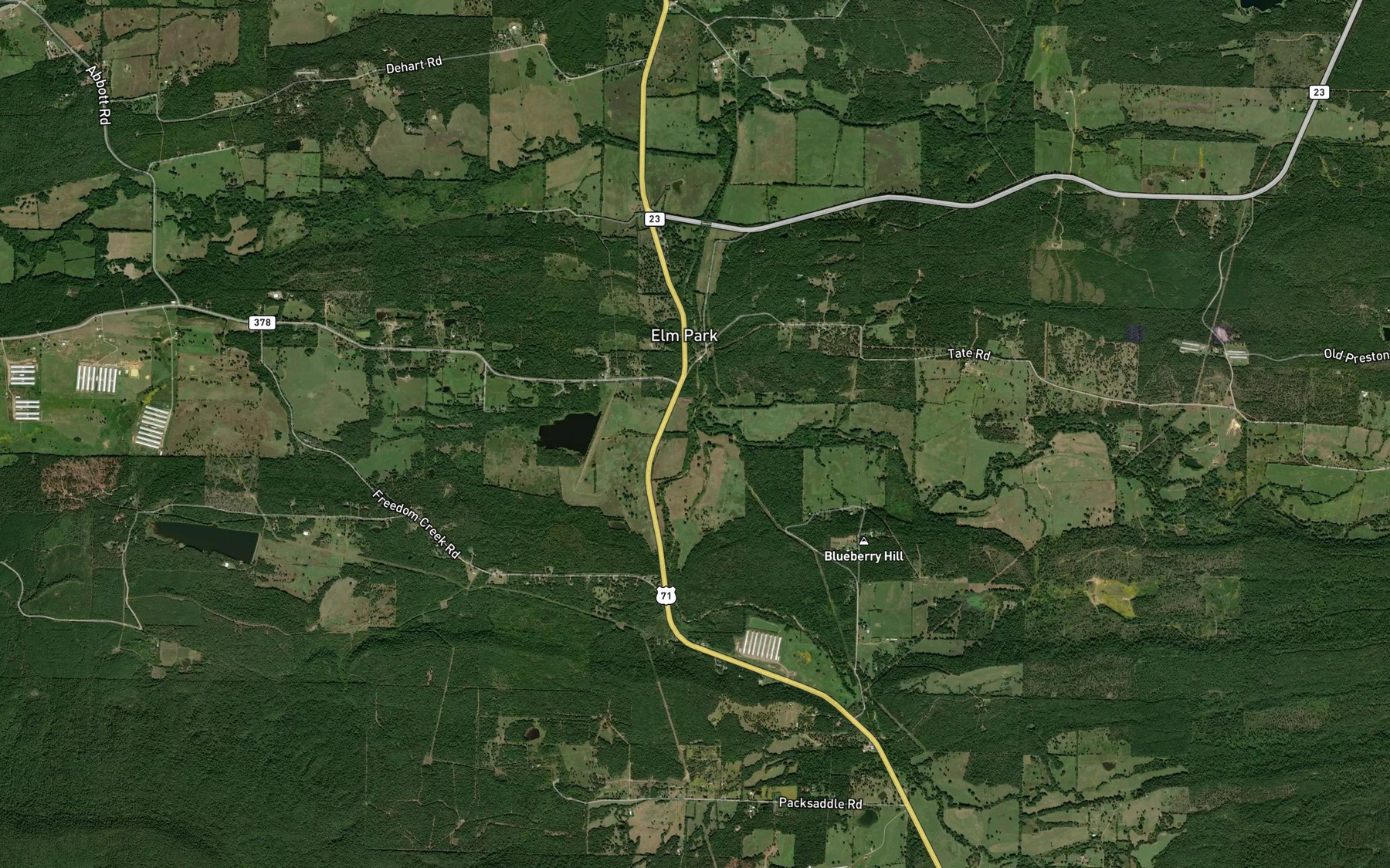 Satellite map of the Brushy Creek