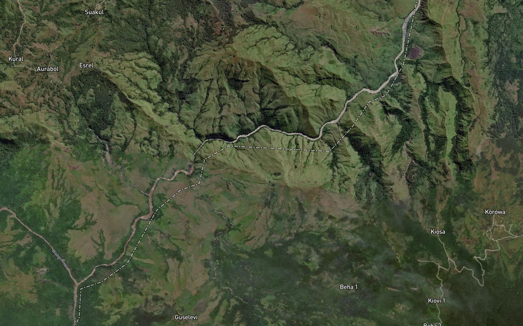 Satellite map of the Yari River