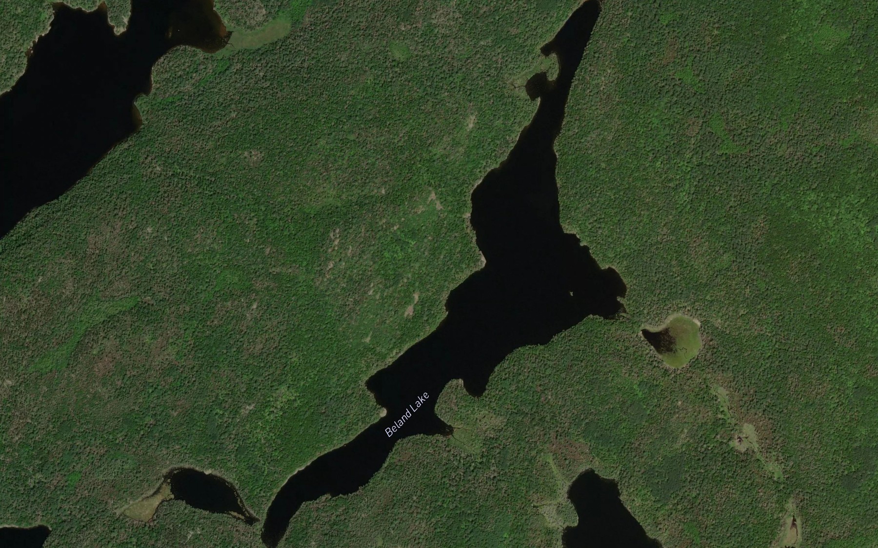 Satellite map of the Beland Lake