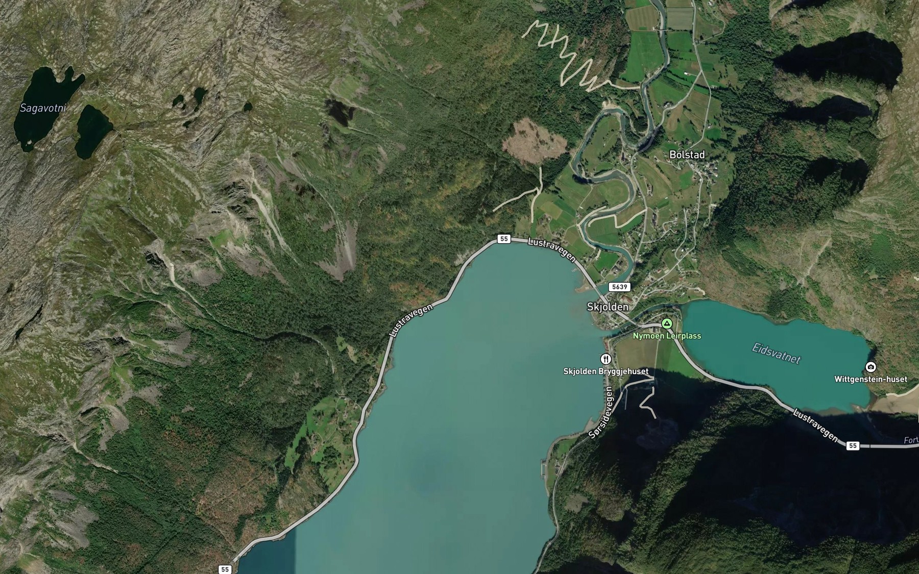 Satellite map of the Haugsbukti