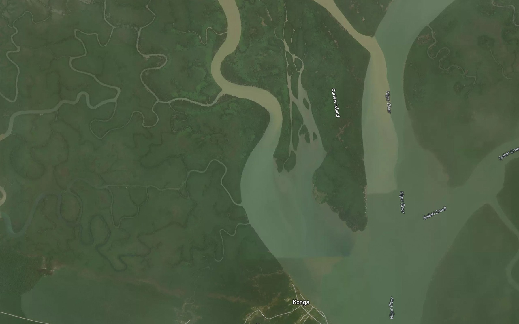 Satellite map of the Alburka Channel