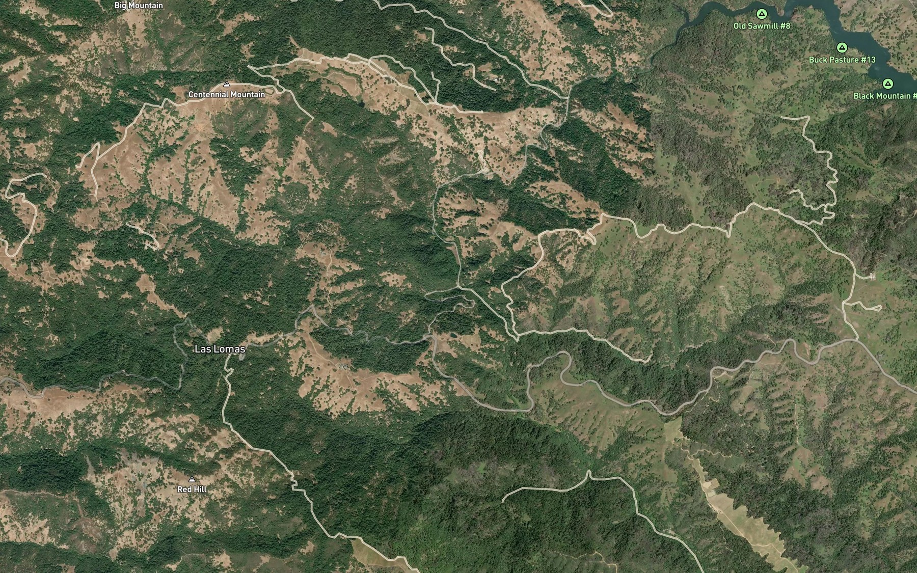 Satellite map of the Wild Cattle Creek
