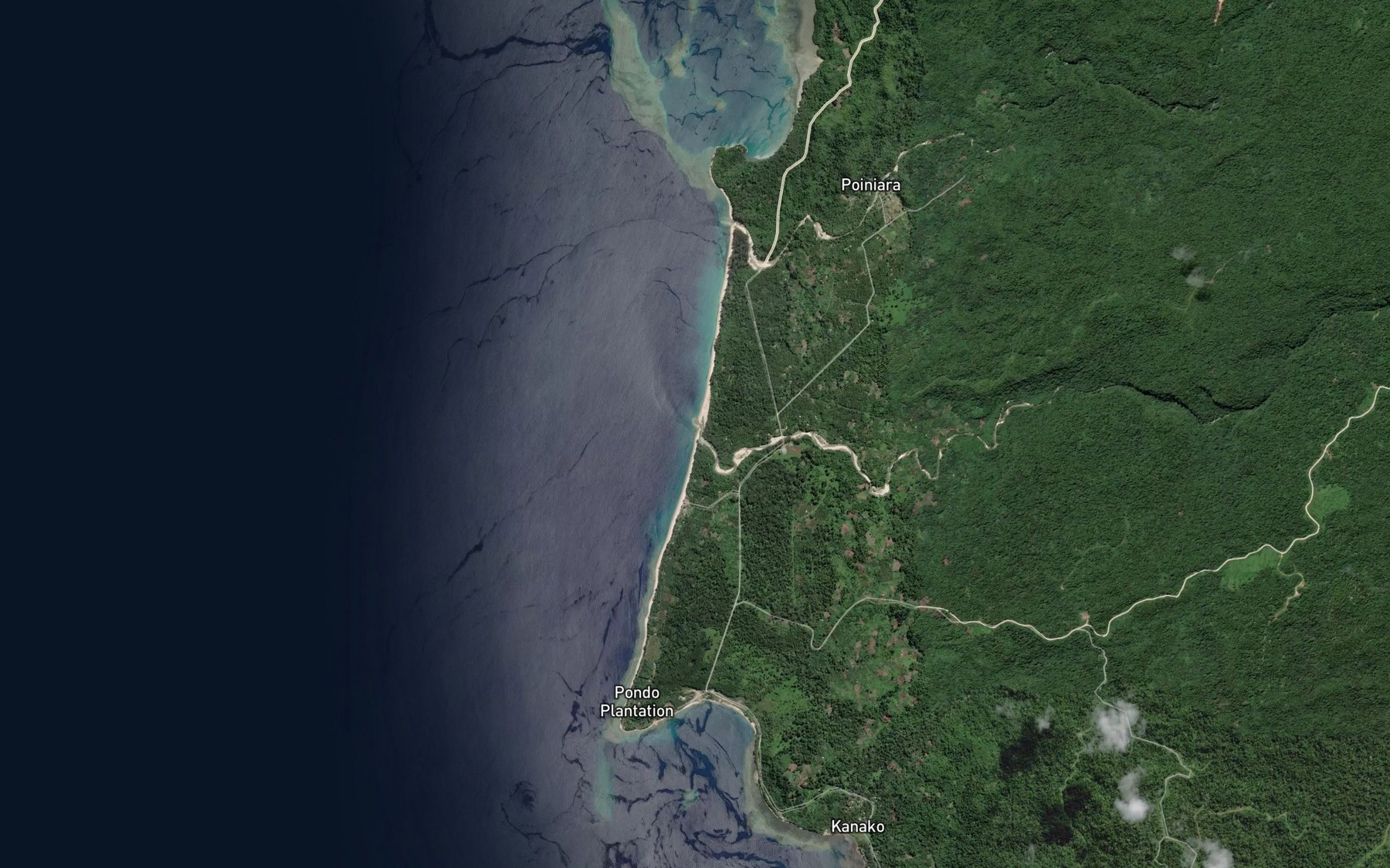 Satellite map of the Towanamaronga River