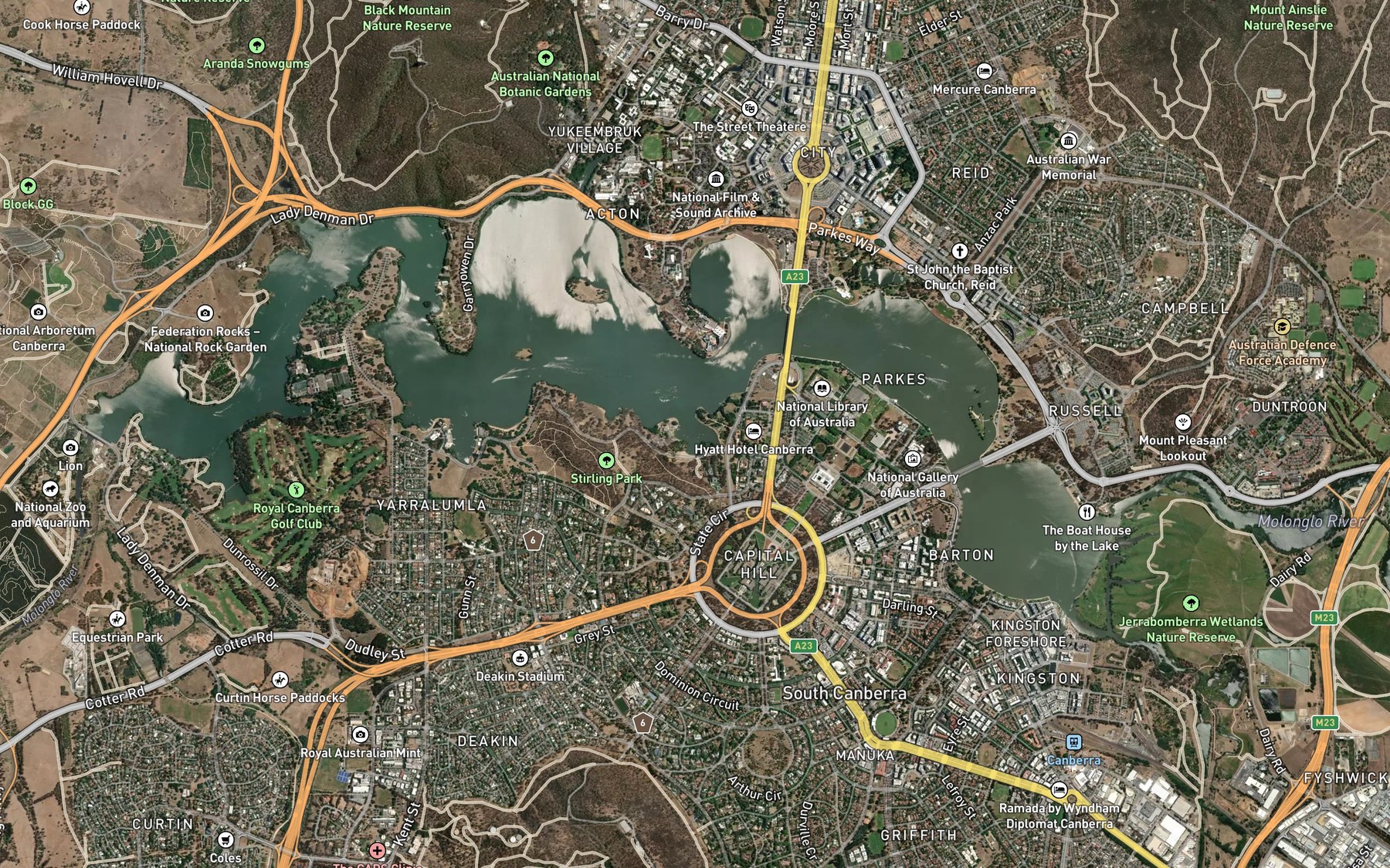 Satellite map of the Lotus Bay