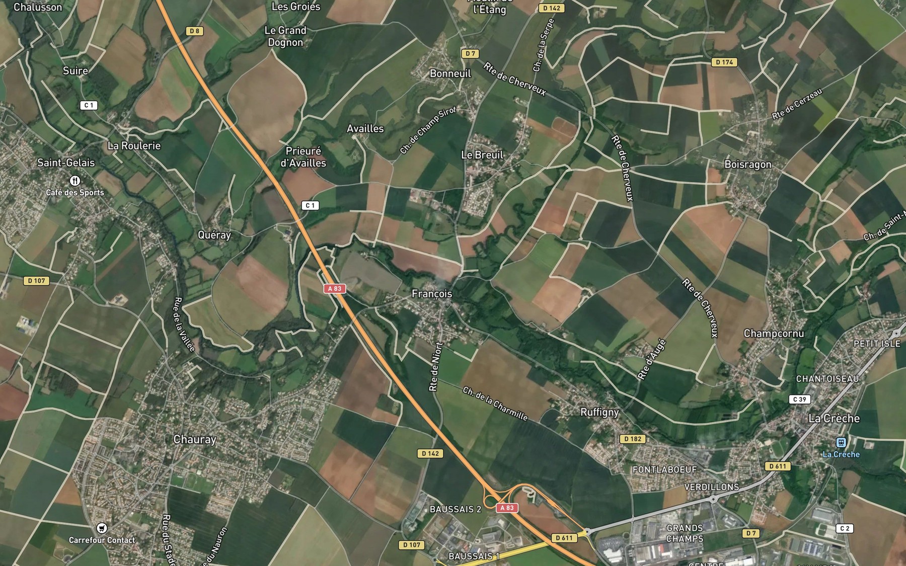 Satellite map of the Chambon
