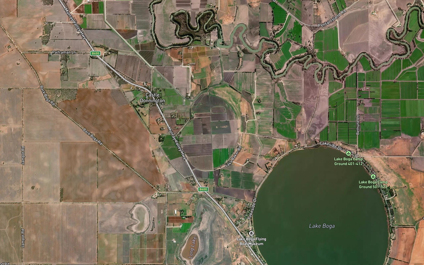 Satellite map of the Lake Baker
