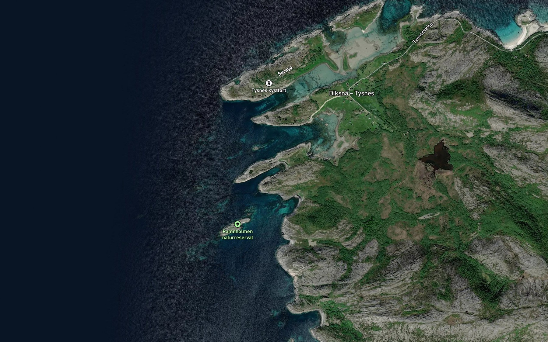 Satellite map of the Litl-Rekvika