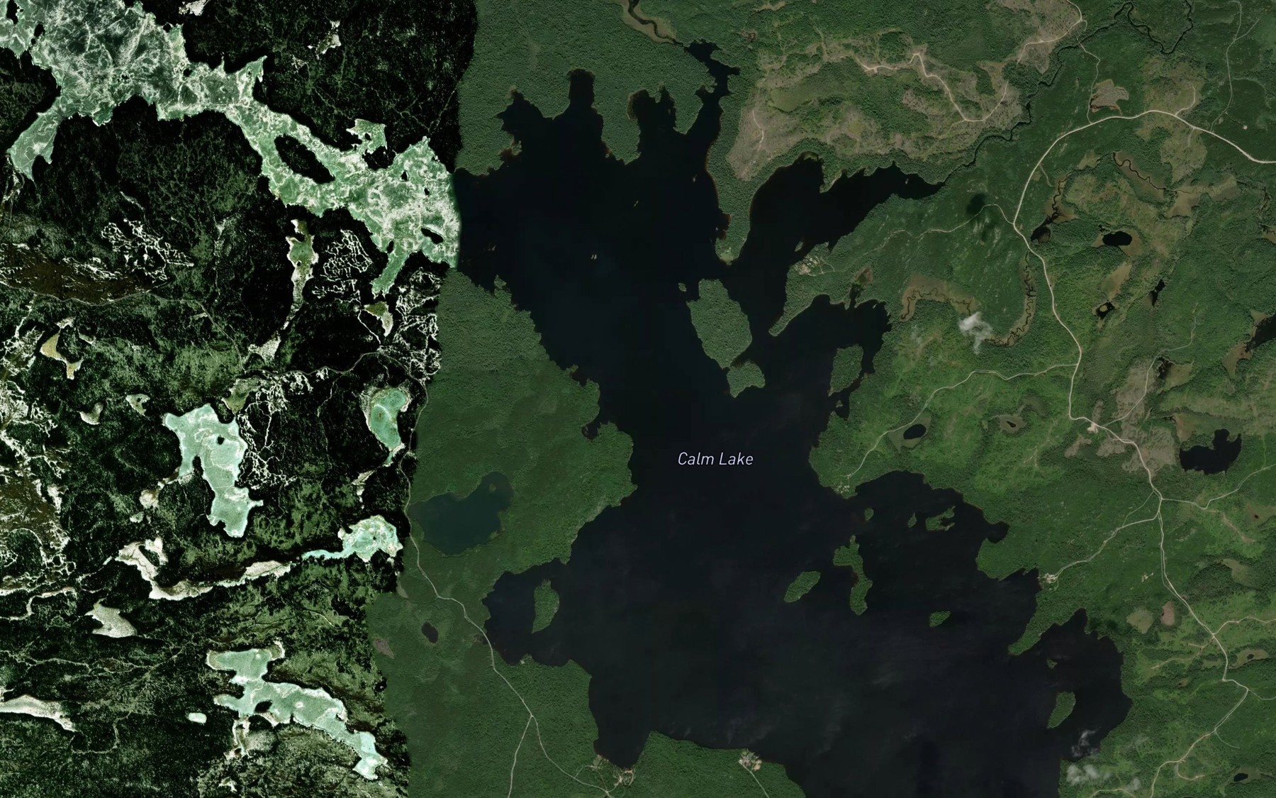 Satellite map of the Calm Lake