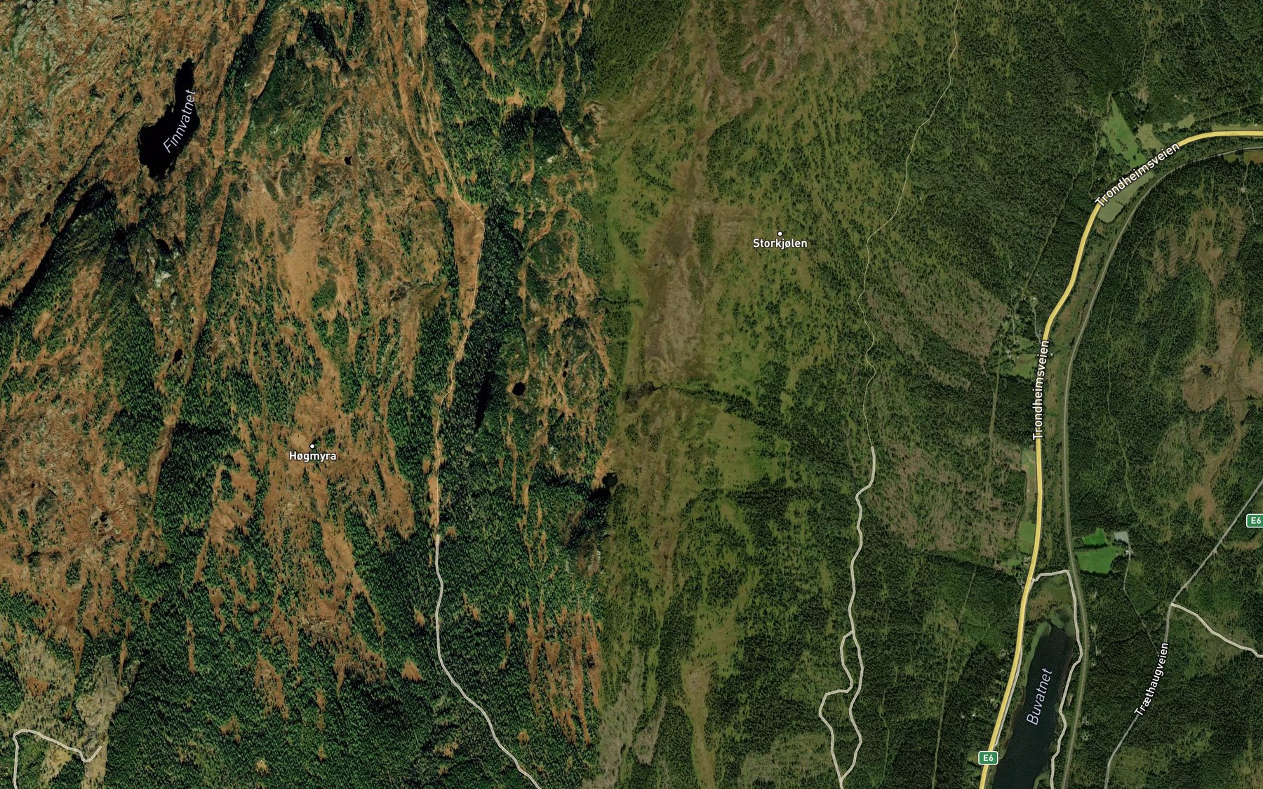 Satellite map of the Trondtjorna