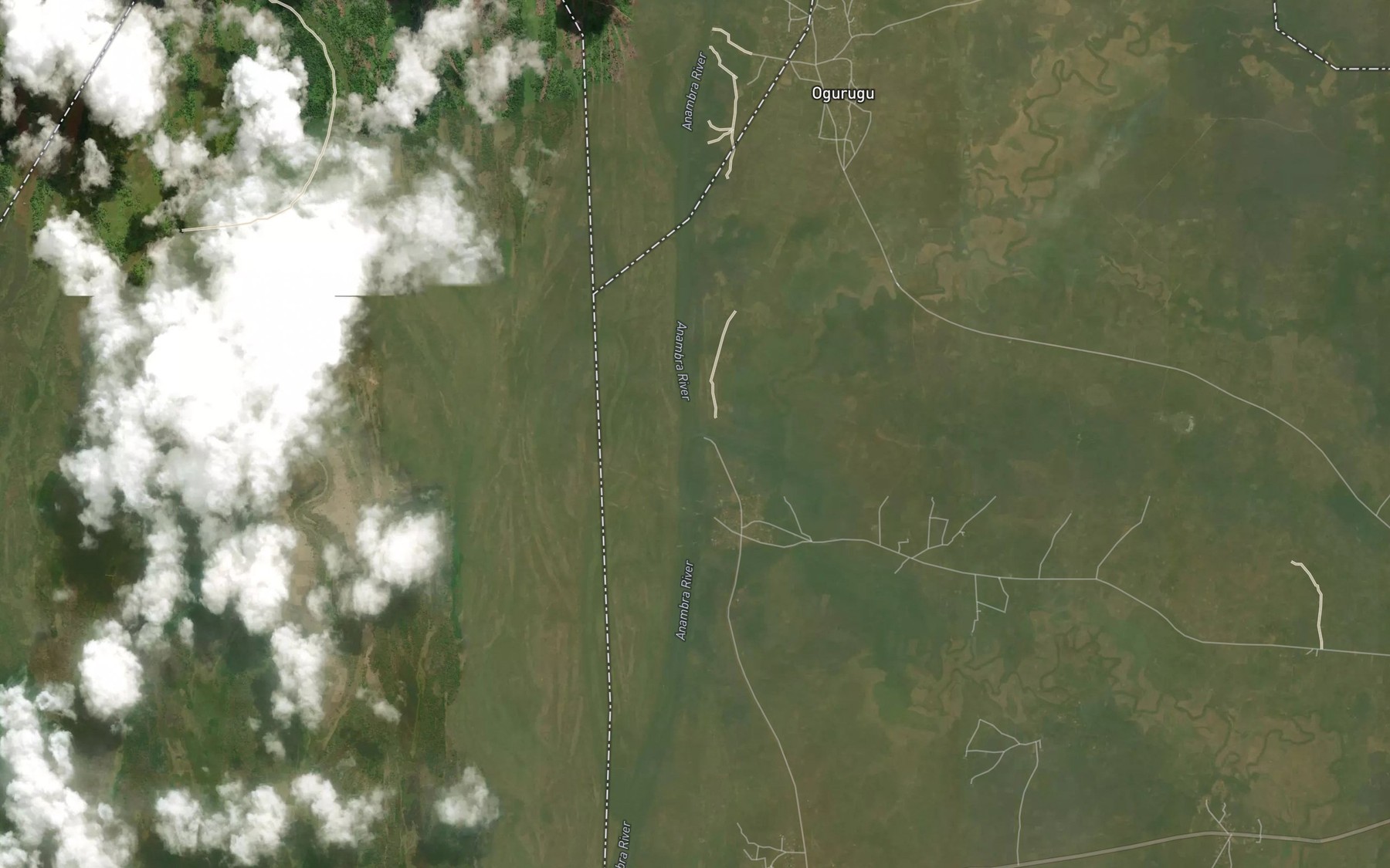 Satellite map of the River Ishe