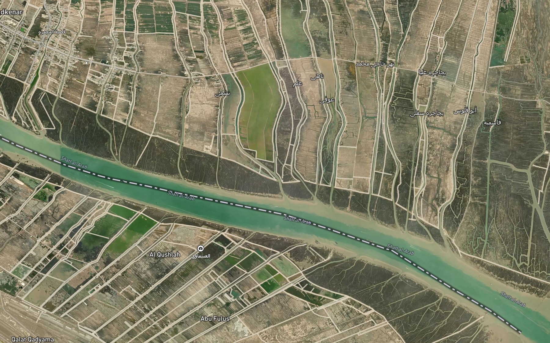 Satellite map of the Nahr-e `Alam