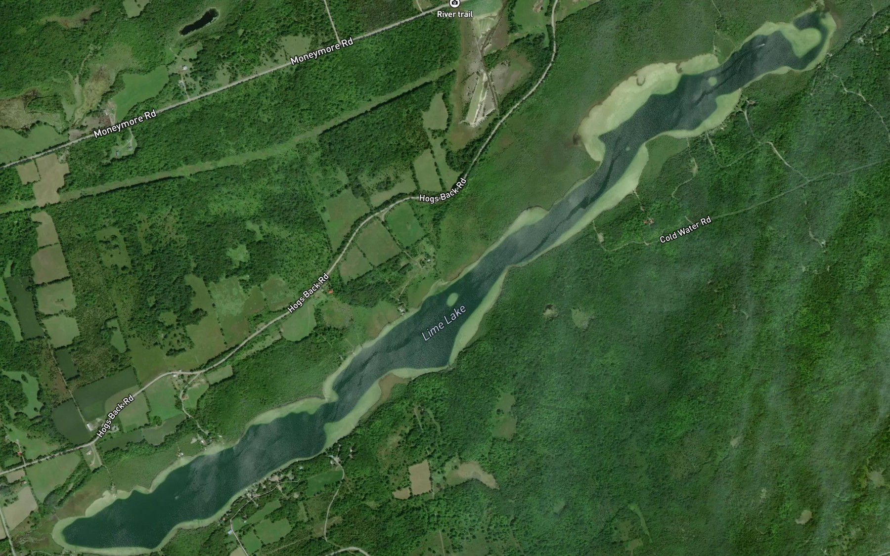 Satellite map of the Lime Lake