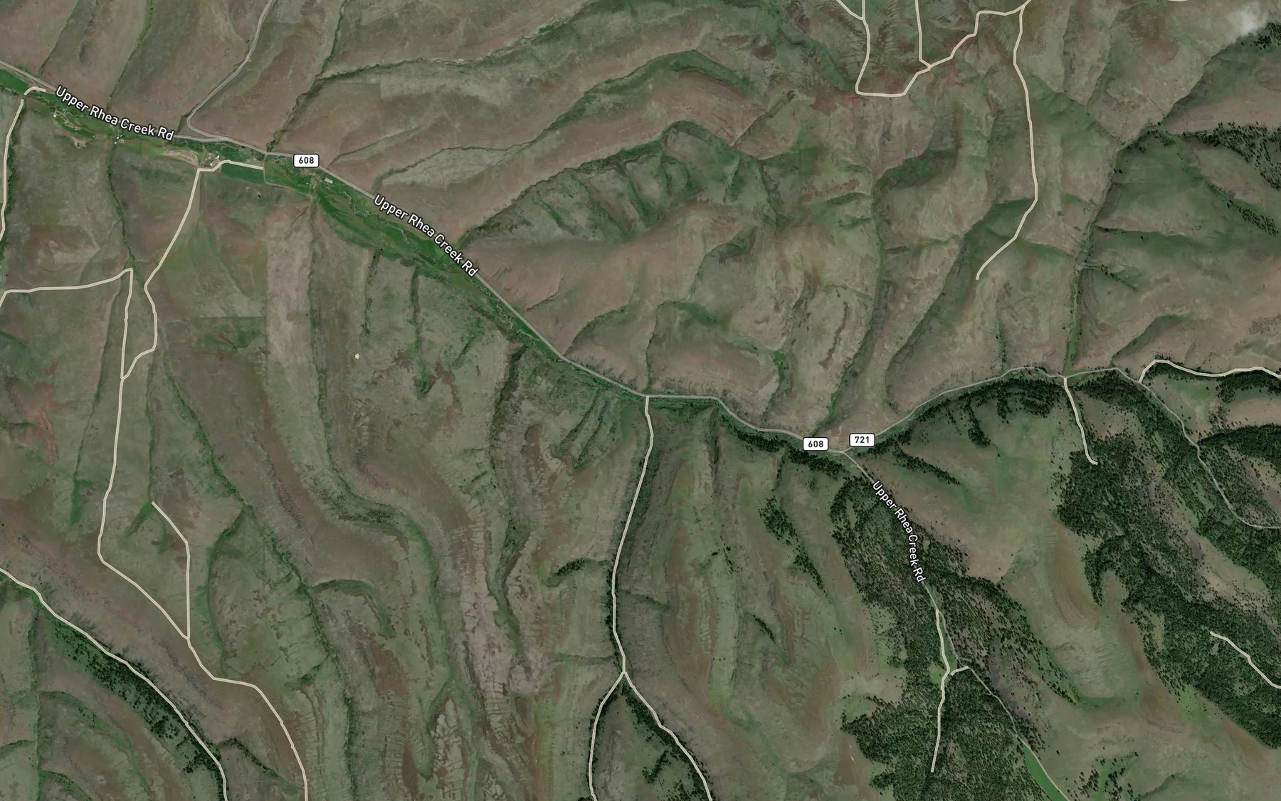 Satellite map of the Rutabaga Creek