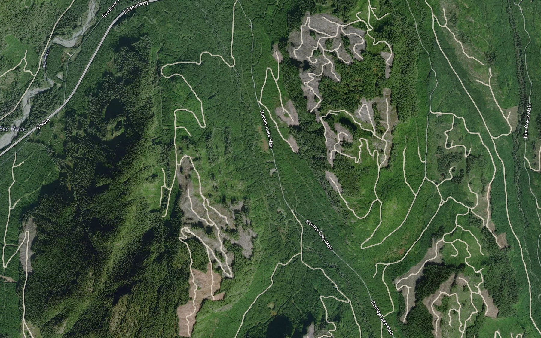 Satellite map of the Capulet Creek