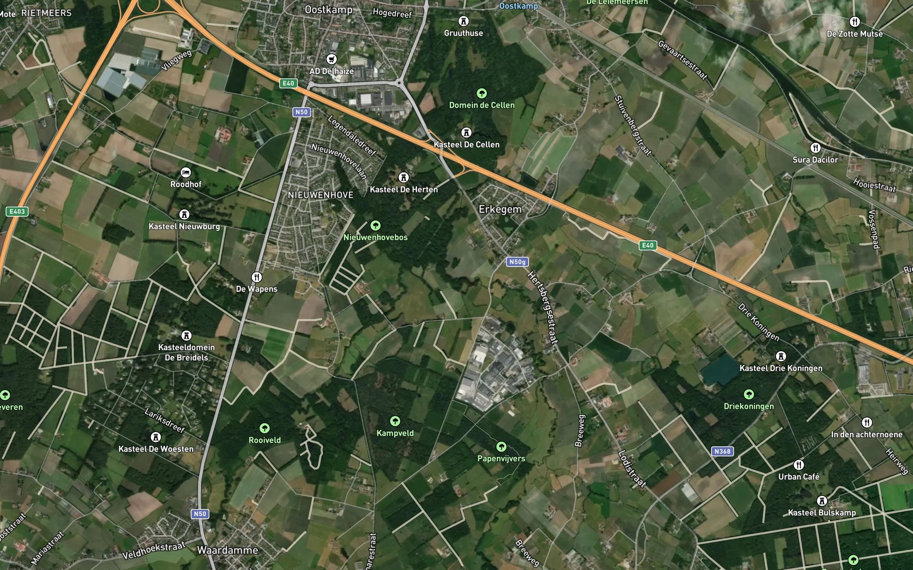 Satellite map of the Hertsbergebeek