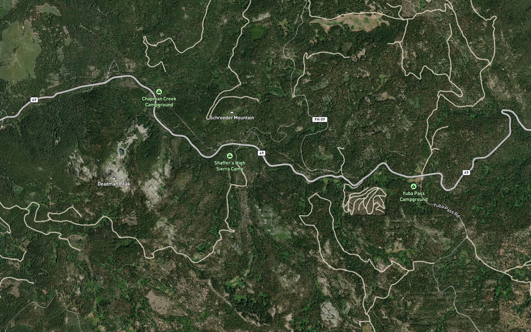 Satellite map of the Lincoln Creek