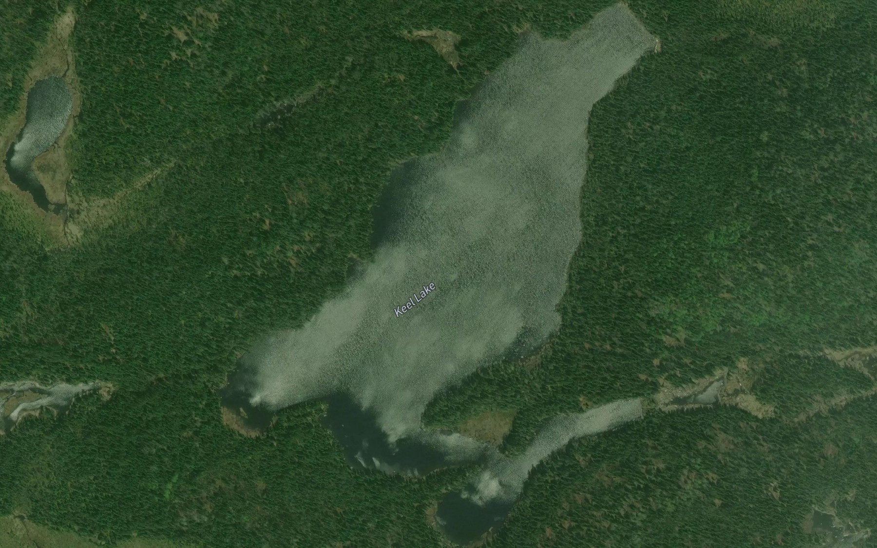 Satellite map of the Keel Lake