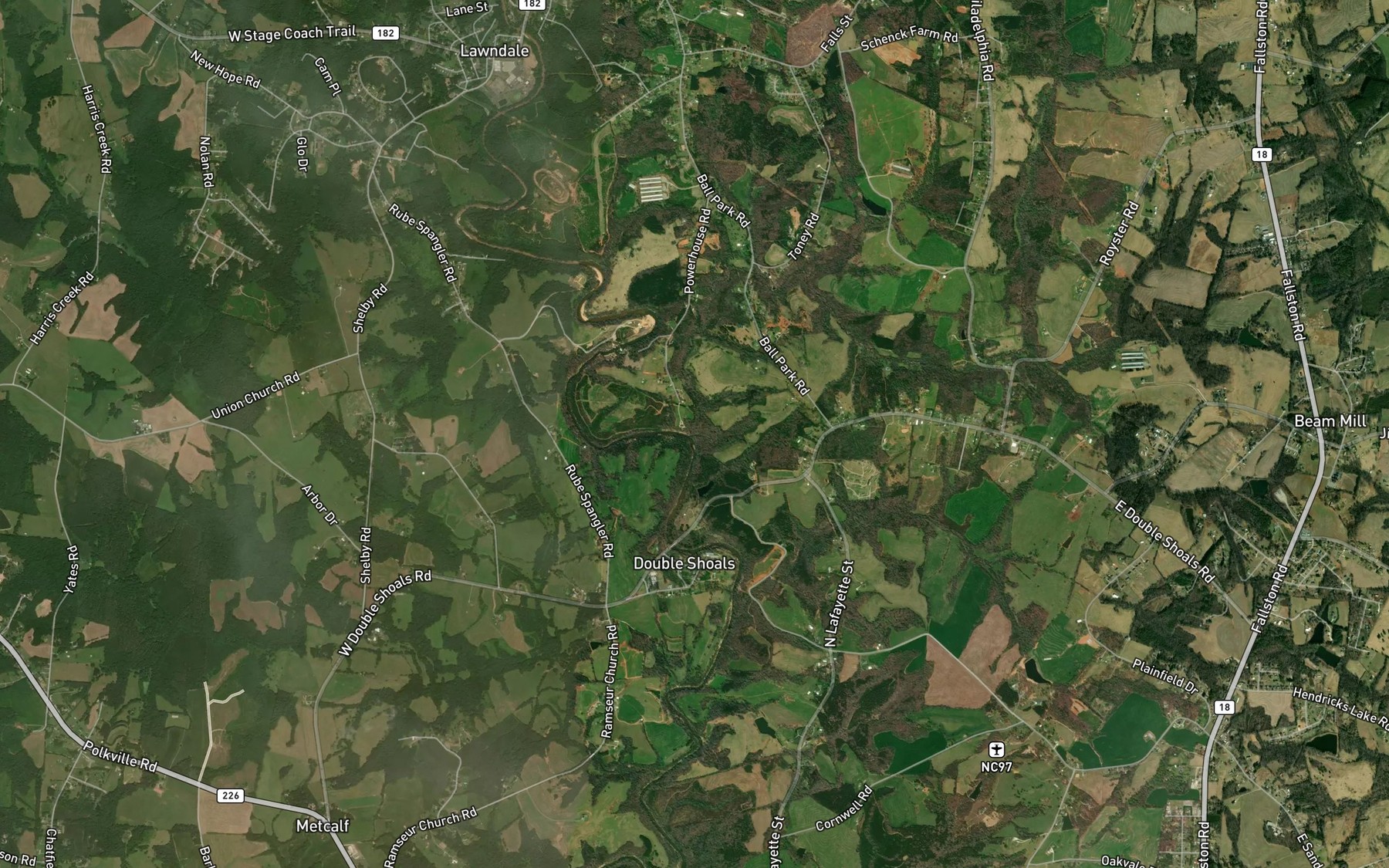 Satellite map of the Magness Creek